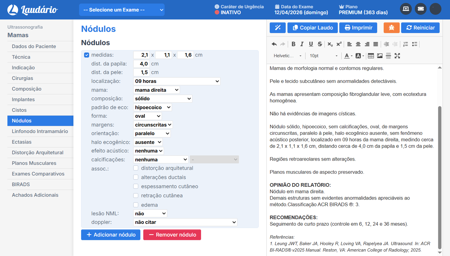 ClassificaÃ§Ã£o automÃ¡tica de BI-RADS